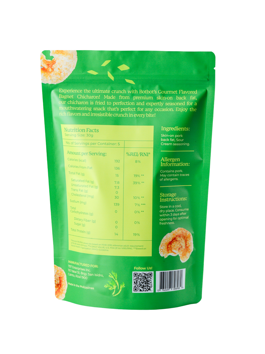 SOUR CREAM Gourmet Bagnet Chicharon