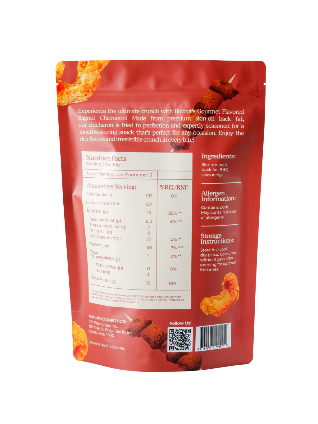 BBQ Gourmet Flavored Bagnet Chicharon